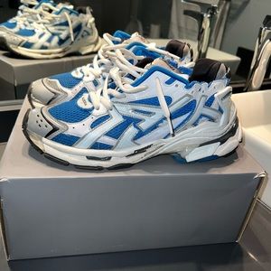 Blue and white Balenciaga trainer shoe size 44 (US 10.5)